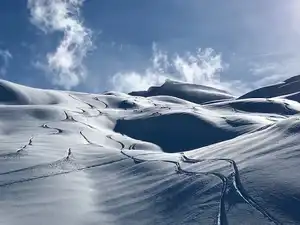 8-2-21, ski touring in Avoriaz with nobody around