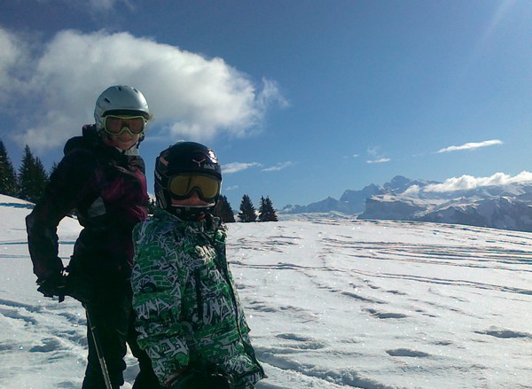 14/2/12, Ellie and Johnny enjoying some off-piste