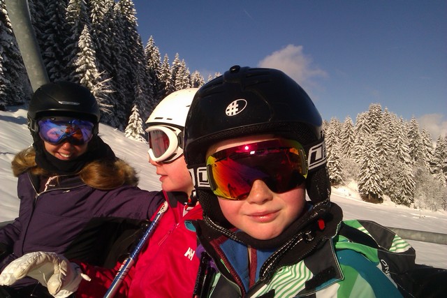5/1/14, Family Oliver having a great time in the fresh snow.