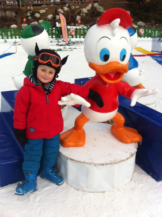 4-1-17, a young LGS pupil making friends with Donald Duck today!