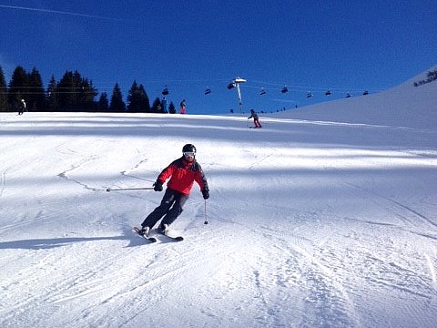 6-1-18, Julian making some sweet turns on hard pack snow today.