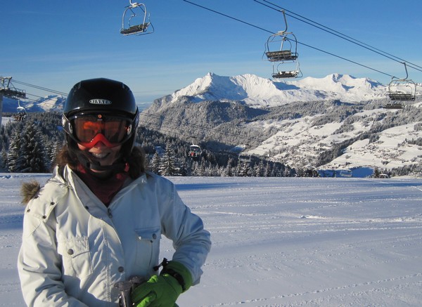 Susanna Reid - BBC presenter - enjoying the fresh snow in Les Gets with LGS
