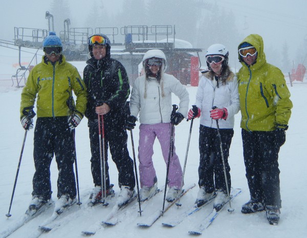 Tim S, Lez, Andrea, Jenna & Mark enjoying the January snow.